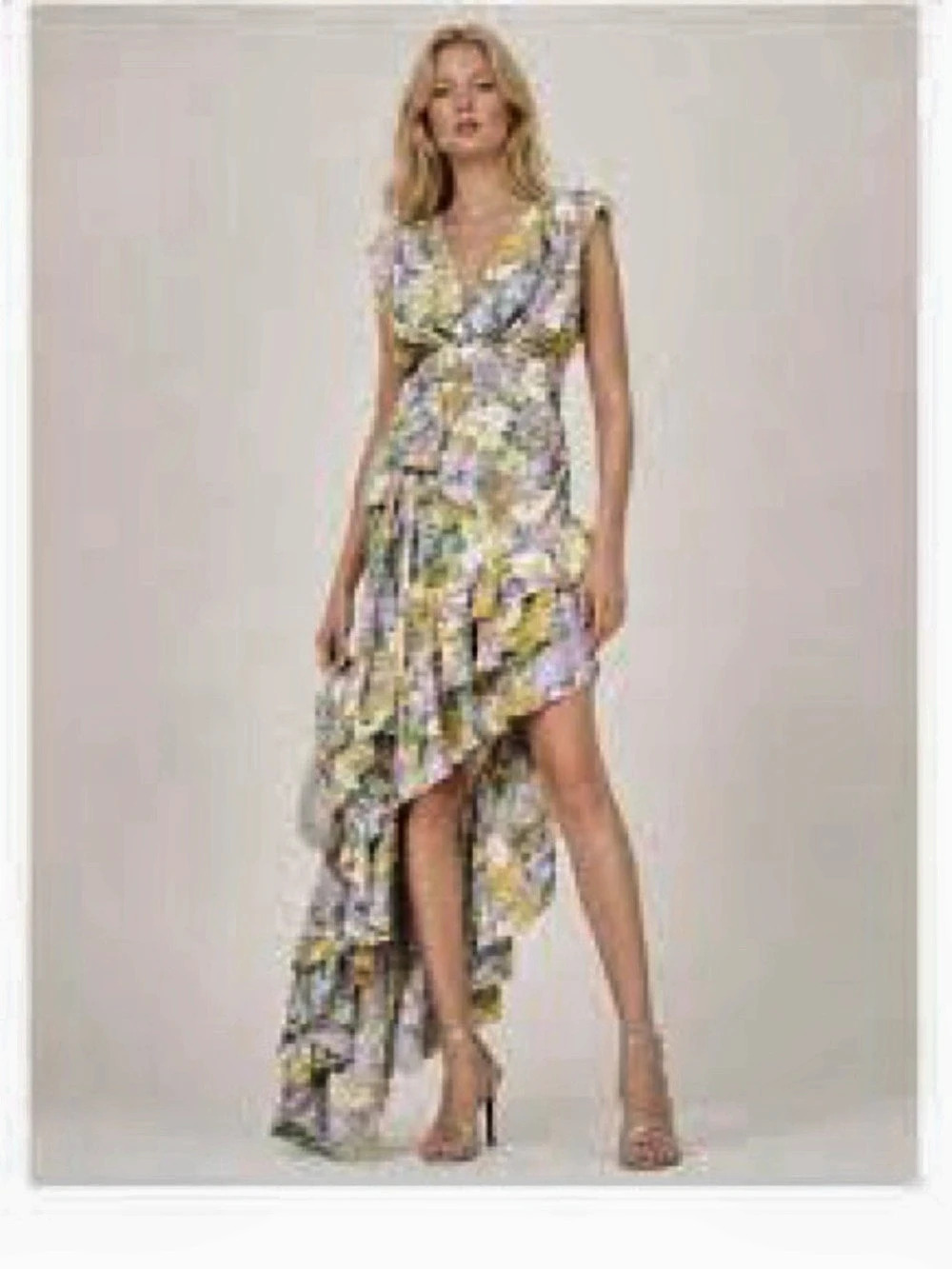 Bronx and Banco Tropics Gem Floral High-Low Dress in Multicolor